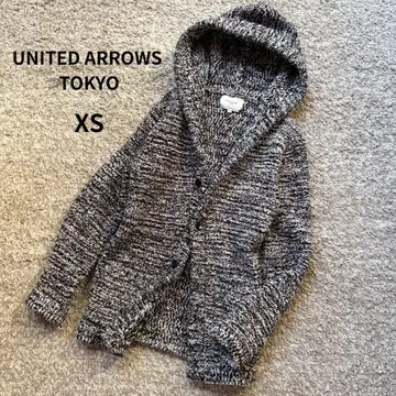 유나이티드 애로우즈 도쿄 니트 가디건 후드 XS 마블 패턴