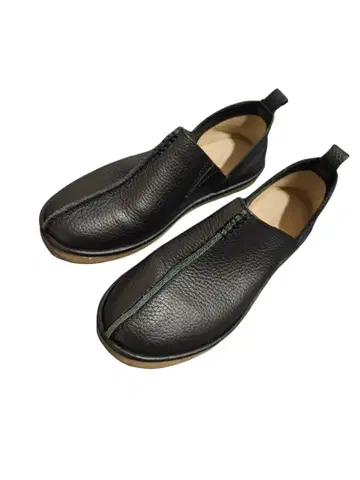 블랙 가죽 슬립온 M 사이즈 여성용