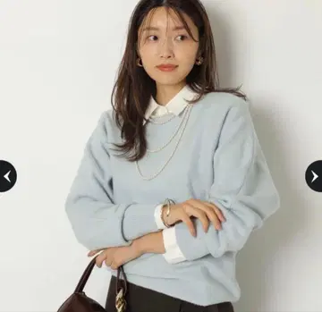 미사용품 JUSGLITTY 울 캐시미어 돌먼 니트 민트 M 사이즈