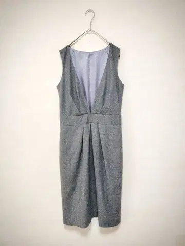 TOMORROWLAND V넥 허리턱 디자인 원피스 38 그레이