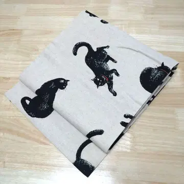 블랙 고양이 올 패턴 면 나고야 오비 미사용 선착순 핸드메이드 제품