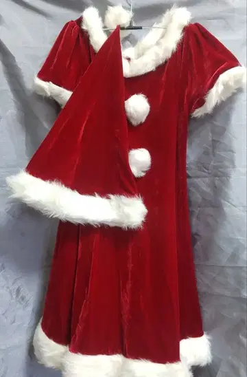 [ 미사용 ] 크리스마스 원피스 모자 포함