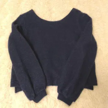 론 헤르만 RonHerman 긴팔 니트 크롭 기장 네이비 XS