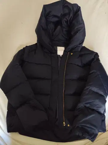 콕스 후드 부착 다운 자켓 네이비