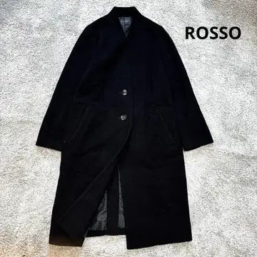 ROSSO 로쏘 어반 리서치 노카라 코트 캐시미어 혼방 V넥 블랙