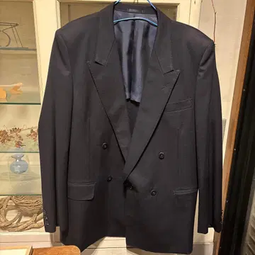 다크 네이비 더블 브레스트 테일러드 자켓