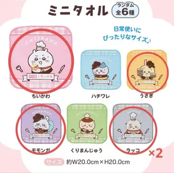 치이카와 코코스 콜라보 핸드 타월 5개 세트