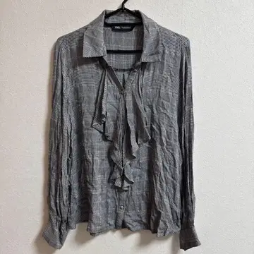 ZARA 자라 글렌체크 레이온 블라우스