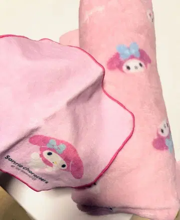 마이멜로디 굿즈 묶음 판매 담요 미니 타월 핑크