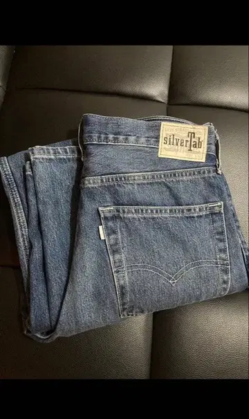 silver lab LOOSE 다크 블루 데님