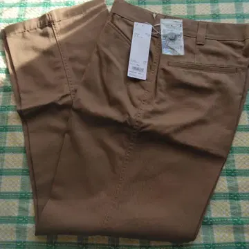 브라운 와이드 핏 스트레이트 팬츠