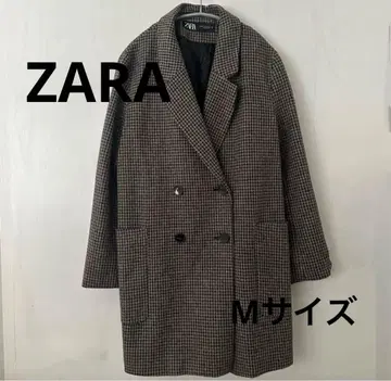 ZARA 미들 체스터 코트 체크
