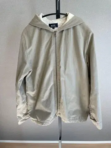 A.P.C. 후드 부착 베이지 블루종 S