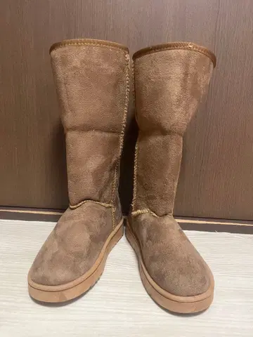 브라운 스웨이드 롱 부츠