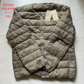 미사용 새상품 무인양품 노카라 자켓 남성용 XXL 그레이쉬 브라운