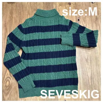 SEVESKIG 터틀넥 스웨터 보더 M 사이즈 세브시그