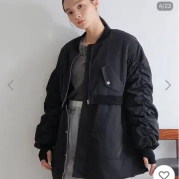 LADYMADE 블루종 아우터 2WAY 충전솜 코트 블랙