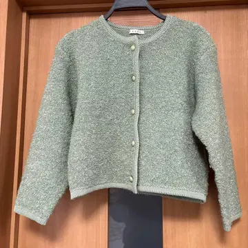그린 버튼 가디건 일본제