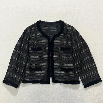 t2313 [ 구제 의류 ] 여성용 노카라 자켓 깔끔한 블랙 검정