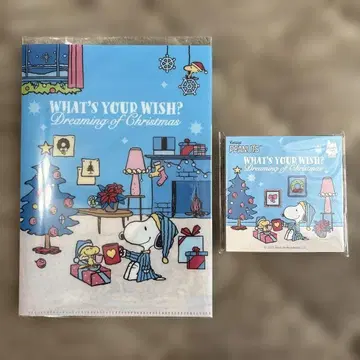 스누피 클리어 파일 메모장 크리스마스 한정판 굿즈 세트