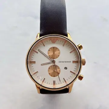 EMPORIO ARMANI 손목시계 크로노그래프 브라운 골드 정크