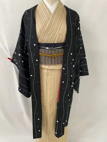 새상품급 폴리 100% 이중 기모노 긴 겉옷 L 사이즈