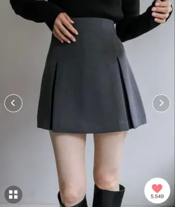 mystic 플리츠 미니 치마바지 사이즈 2 차콜 그레이