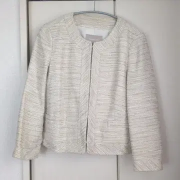 BANANA REPUBLIC 노카라 트위드 자켓 사이즈 6