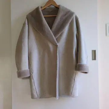 여성용 숄카라 페이크 무스탕 코트