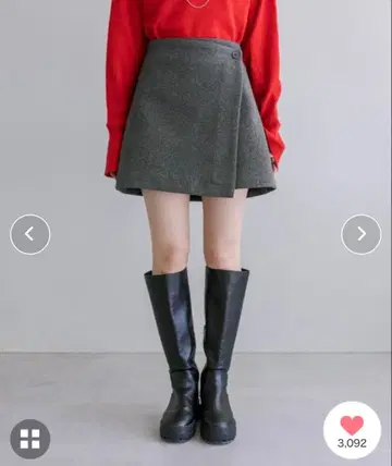 mystic 기모 랩 미니 치마바지 사이즈 2 그레이