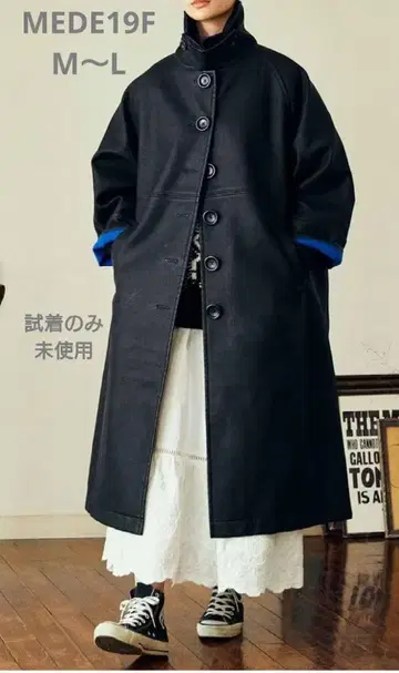 [ 미사용 새상품 ] MEDE19F 인조 가죽 발마칸 코트 M~L
