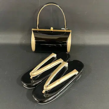 에나멜 블랙 골드 조리 백