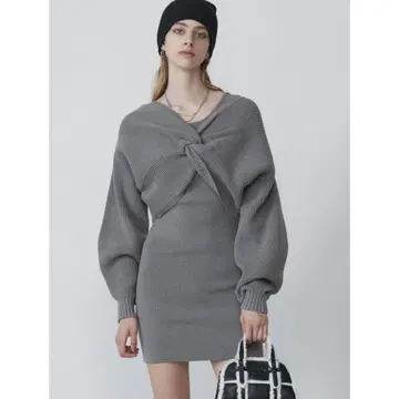 EMODA 2 피스 더블 페이스 니트 원피스