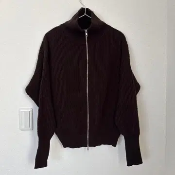 SLOBE IENA 더블 지퍼 니트 브라운