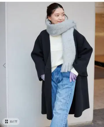 모사 더블 페이스 V넥 코트 38