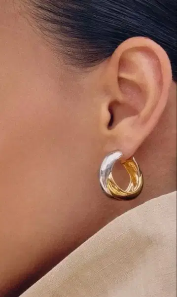 MISSOMA 실버 골드 후프 귀걸이