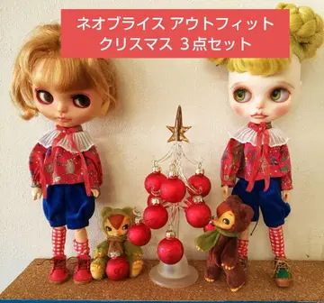 빨간색 원숭이 한 마리 버전 네오 브라이스 아웃핏 크리스마스 3종 세트