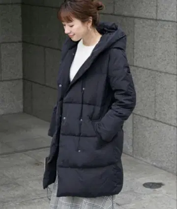 URBAN RESEARCH 그로그랭 후드 다운 코트 블랙