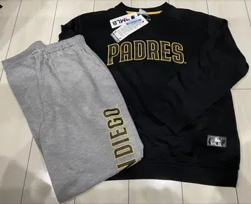 새상품 L 사이즈 MLB 파드레스 긴팔 상하의 세트 룸웨어 블랙