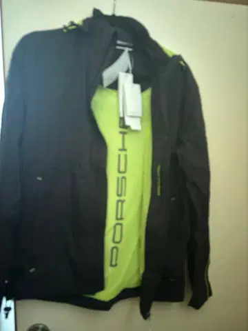 Porsche 나일론 자켓 블랙/옐로우 그린