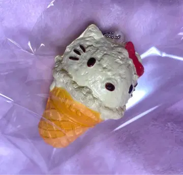 키티 레어 스퀴즈 아이스크림 키링 레트로 소프트 크림