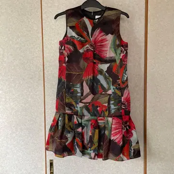 ERDEM 빨간색 꽃무늬 플라워 프린트 원피스