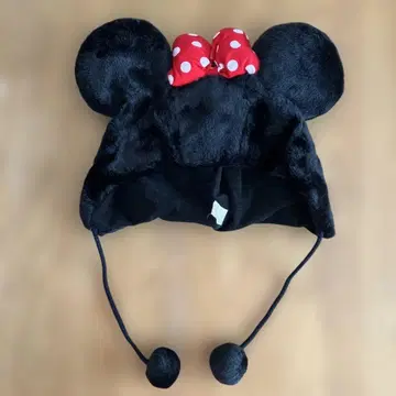 디즈니 미니 마우스 팬캡 리본 블랙 모자 꽁지
