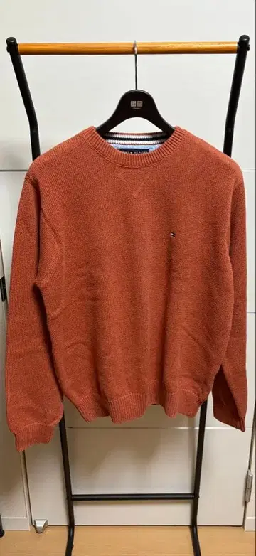 TOMMY HILFIGER 오렌지 크루넥 니트 M