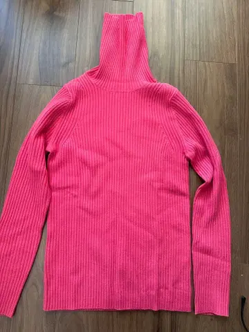 드로어 핑크 리브 하이넥 스웨터 사이즈 1