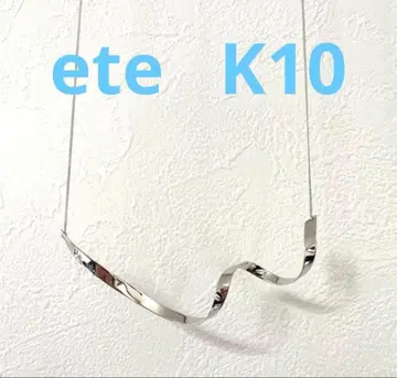 새상품 ete K10 웨이브 디자인 목걸이 화이트 골드