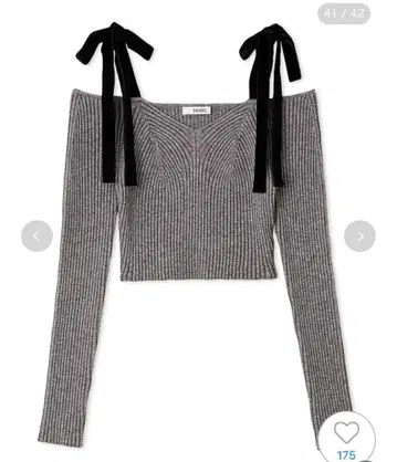 새상품급 SNIDEL 숄더 리본 오프숄더 니트 풀오버