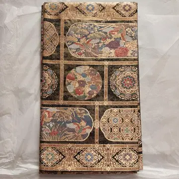 금실 무늬 학과 꽃 오비