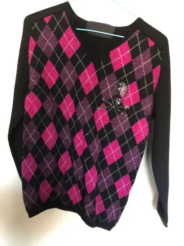 roen 로엔 아가일 니트 스웨터 스와로브스키 5.8만