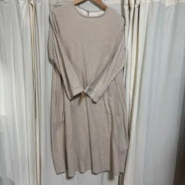 무인양품 플란넬 원피스 내추럴 L